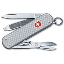 Victorinox Swiss Army Classic SD Pocket Knife 5 Function Stainless Steel Blade Ribbed Alox Aluminum Handle Silver - Victorinox Swiss Army