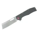 American Buffalo Knife & Tool D-Force Pocket Knife 3.5" Cleaver D2 Satin Blade G-10 Handle Black - American Buffalo Knife & Tool
