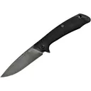 American Buffalo Knife & Tool Shadow Pocket Knife 3.5" Drop Point D2 Stonewashed Blade G-10 Handle Black - American Buffalo Knife & Tool