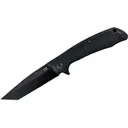 American Buffalo Knife & Tool Blue Shield Pocket Knife 3.5" Tanto Point D2 Black Oxide Blade G-10 Handle Black - American Buffalo Knife & Tool