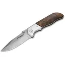 Boker Knives Forest Ranger Pocket Knife 3.82" Modified Clip Point 440A Satin Blade Wood Handle Brown - Boker Knives