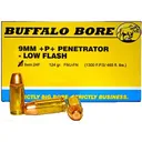 Buffalo Bore Penetrator 9mm Luger +P+ Ammo 124 Grain Full Metal Jacket Box of 20 - Buffalo Bore