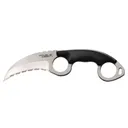 Cold Steel Double Agent Fixed Blade Knife 3" Fully Serrated Hawkbill AUS-8 Satin Blade Grivory Handle Black - Cold Steel
