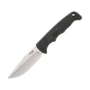 Bear & Son 61135 Fixed Blade Knife 3.625" Drop Point 440 Satin Blade Krayton Handle Black - Bear & Son