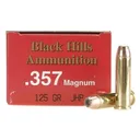 Black Hills 357 Magnum Ammo 125 Grain Jacketed Hollow Point Case of 500 (10 Boxes of 50) - Black Hills