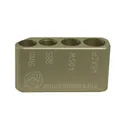 Double Alpha Golden Multi Caliber Cartridge Gauge 9mm, 38 Super, 40 S&W, 45 ACP Anodized Aluminum - Double-Alpha