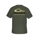 Drake Men's Logo Short Sleeve Crew Neck T Shirt Kalamata Olive Light Heather 2XL - Drake