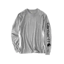 Carhartt Men's Loose Fit Heavyweight Logo Sleeve Graphic Long Sleeve Crew Neck T Shirt Heather Gray Large - Carhartt