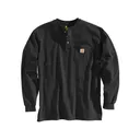 Carhartt Men's Loose Fit Heavyweight Long Sleeve Pocket Henley Shirt Black Medium - Carhartt