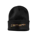 Carhartt Mens Knit Insulated Logo Graphic Cuffed Beanie Black - Carhartt