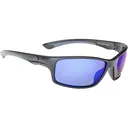 Strike King Men's SK Plus Hudson Polarized Sunglasses Matte Black Frame White Blue Mirror Lens - Strike King