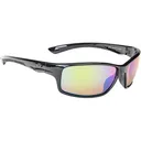 Strike King Men's SK Plus Hudson Polarized Sunglasses Shiny Black Frame Green Mirror Lens - Strike King