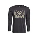 Vortex Optics Men's Full Tine Long Sleeve Crew Neck T Shirt Charcoal Heather XL - Vortex