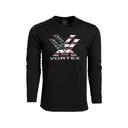 Vortex Optics Men's Stars and Stripes Long Sleeve Crew Neck T Shirt Black XL - Vortex