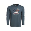 Vortex Optics Men's Stars and Stripes Long Sleeve Crew Neck T Shirt Steel Blue Heather XL - Vortex Optics