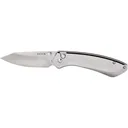 Buck Knives 744 Sovereign Folding Knife 3.225" Modified Clip Point 7Cr17MoV Satin Blade Stainless Steel Handle Stainless - Buck Knives