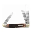 Old Timer Genuine Bone Lumberjack Pocket Knife 3.42" Clip, Sheepfoot, and Pen 9Cr18 Satin Blade Bone Handle - Old Timer
