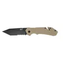Smith & Wesson M&P M2.0 S.A. Assisted Opening Pocket Knife 3.5" Partially Serrated Tanto Point 8Cr13MoV Black Oxide Blade Rubber Handle Tan - Smith & Wesson