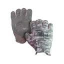 Fish Monkey Men's Stubby Guide Fishing Fingerless Gloves Gray Water Camo Large - Fish Monkey