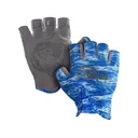 Fish Monkey Men's Stubby Guide Fishing Fingerless Gloves Blue Water Camo Large - Fish Monkey