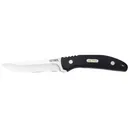 Old Timer 993 Fixed Blade Knife 4" Drop Point Stainless Satin Blade G-10 Handle Black - Old Timer