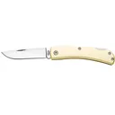 Bear & Son Farmhand Lockback Pocket Knife 2.75" Drop Point 1095 Carbon Satin Blade Aluminum Handle Yellow - Bear & Son