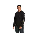 Ariat Men's Rebar Cotton Strong Graphic Long Sleeve Crew Neck T Shirt Black 2XL - Ariat