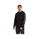 Ariat Men's Rebar Cotton Strong Graphic Long Sleeve Crew Neck T Shirt Black Large - Ariat