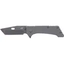 Schrade Girder Pocket Knife 3.25" Tanto Point AUS-8 Titanium Nitride Blade Stainless Steel Handle Gray - Schrade