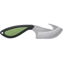 Schrade Isolate Ultimate Fixed Blade Knife 3" Drop Point with Gut Hook AUS-10 Satin Blade Rubber Handle Black/Green - Schrade