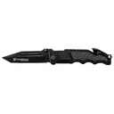 Smith & Wesson Border Guard Pocket Knife 4.4" Black Tanto Point 7Cr17MoV High Carbon Stainless Steel Blade Aluminum Tracker Tech Handle Black - Smith and Wesson