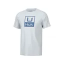 Huk Men's Stacked Logo Short Sleeve Crew Neck T Shirt White Medium - Huk