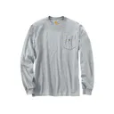 Carhartt Men's Loose Fit Heavyweight Long Sleeve Crew Neck Pocket T Shirt Heather Gray Large - Carhartt