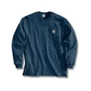 Carhartt Men's Loose Fit Heavyweight Long Sleeve Crew Neck Pocket T Shirt Navy 2XL - Carhartt