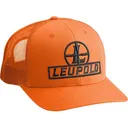 Leupold Mens Reticle Snap Back Trucker Hat Blaze Orange - Leupold