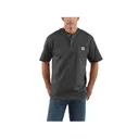 Carhartt Men's Loose Fit Heavyweight Short Sleeve Henley Pocket Shirt Carbon Heather Large - Carhartt