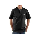 Carhartt Men's Loose Fit Heavyweight Short Sleeve Henley Pocket Shirt Black Medium - Carhartt