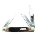Old Timer Senior Pocket Knife 2.96" Clip Point 9Cr18MoV Polished Blade Bone Handle Brown - Old Timer