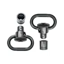 GrovTec Twist Lock Push Button Sling Swivel Set With Bases Steel Black - GrovTec