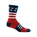 Darn Tough Men's Captain Stripe Lightweight Cushion Micro Crew Socks Stars and Stripes Large - Darn Tough Socks