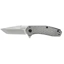 Kershaw Cathode Assisted Opening Pocket Knife 2.25" Tanto Point 4Cr14MoV Stonewashed Blade Stainless Steel Handle Gray - Kershaw Knives