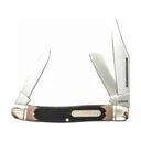 Old Timer Lumberjack Pocket Knife 2.8" Clip, Sheepfoot, and Pen 7Cr17MoV Satin Blade Delrin Handle Brown - Old Timer