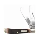 Old Timer Genuine Bone Gunstock Trapper Pocket Knife 3" Clip/Spey Point 9Cr18 Satin Blade Bone Handle - Old Timer