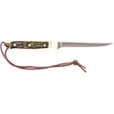 Uncle Henry Stagalon Fixed Blade Knife 5.3" Fillet 7Cr17MoV Stainless Blade Bonelon Handle Stag - Uncle Henry