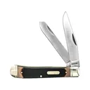 Old Timer Bearhead Trapper Pocket Knife 3.3" Clip/Spey Point 7Cr17MoV Satin Blade Delrin Handle Brown - Old Timer