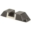 Glock Square Rear Sight 6.1mm .240" Height Steel Black White Outline - Glock