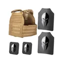 Spartan Armor Legion XL Plate Carrier with AR500 Body Armor Ballistic Plate III+ Single Curve Base Coat with Side Plates Coyote Brown - Spartan Armor Systems