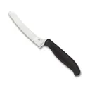 Spyderco Z-Cut Blunt Tip Kitchen Knife 4.3" Fully Serrated CTS BD1N Satin Blade Polypropylene Handle Black - Spyderco