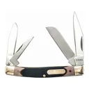 Old Timer Workmate Pocket Knife 2.2" Clip, Sheepfoot, and Pen 7Cr17MoV Satin Blade Delrin Handle Brown - Old Timer