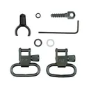 GrovTec Barrel Band Set 2-Piece Measure to Fit .750-.800" Tube Diameter Rear Screw Swivel Stud 1" Steel Black - Grovtec
